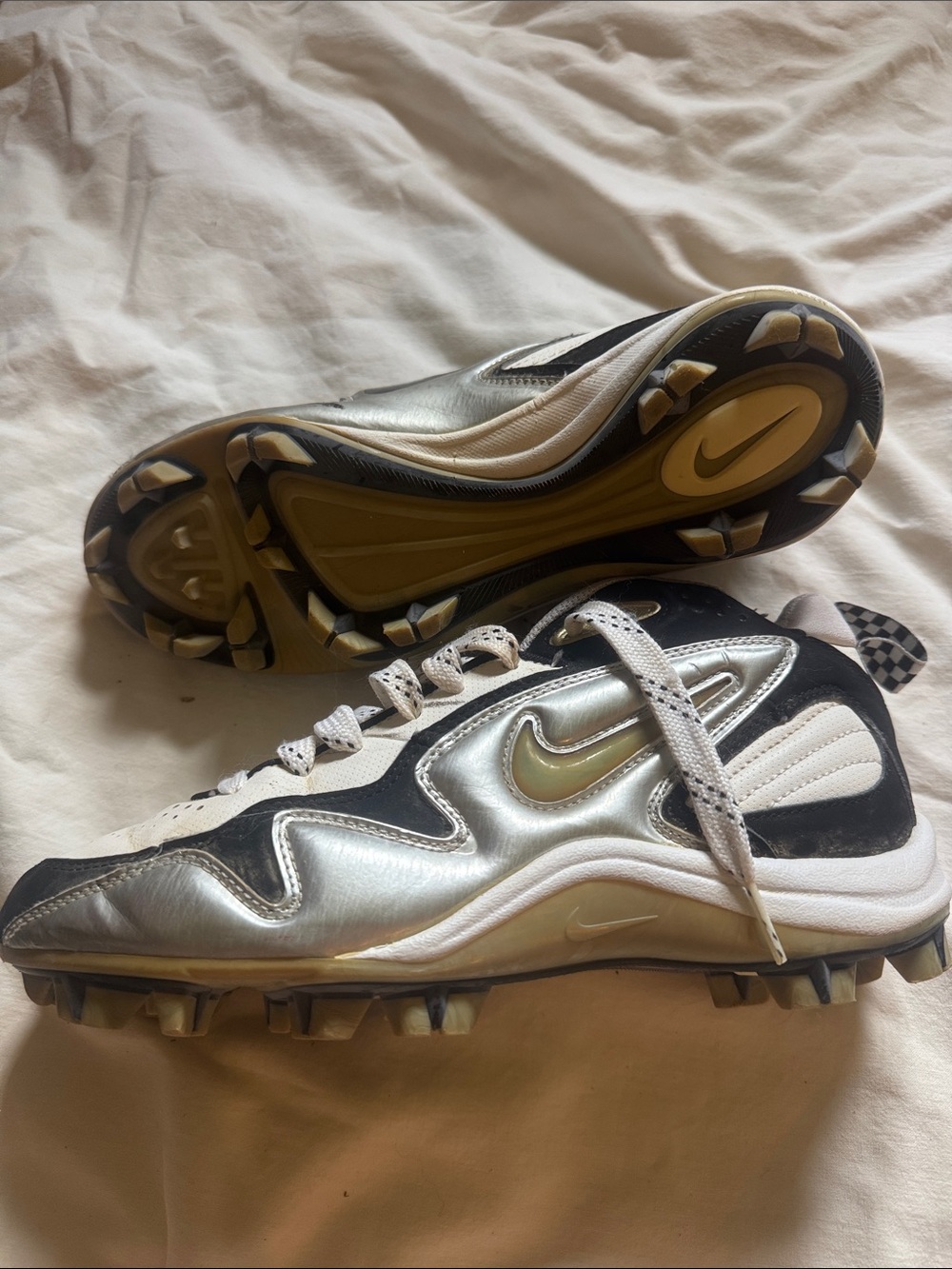 Nike Kids Silver, Black & White Football Cleats